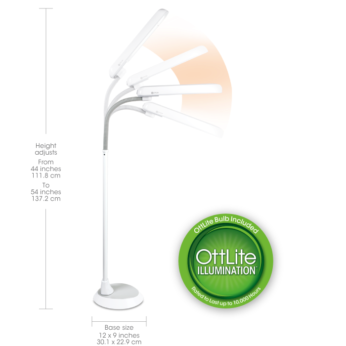 Ott Lite Refresh 24w Extended Reach Floor Lamp