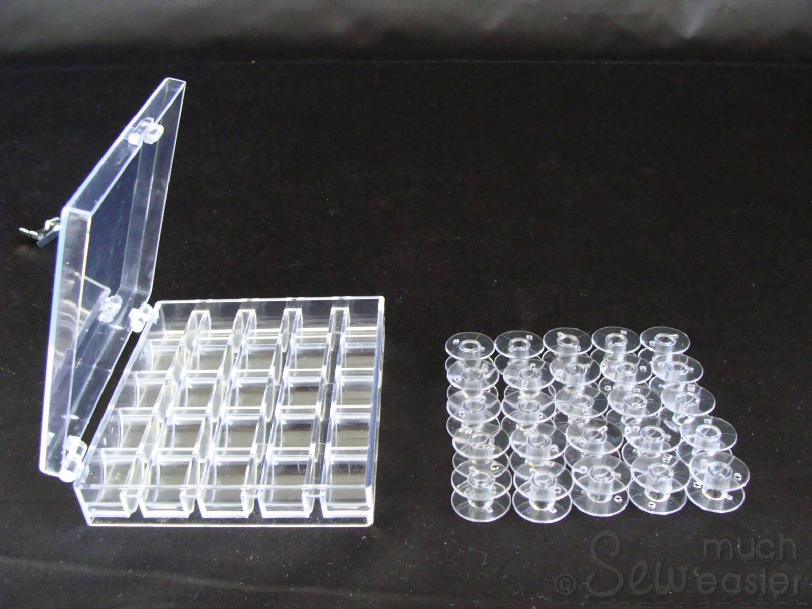 Hemline Clear Bobbin Storage Box With Lid - Holds 25 Sewing Machine Bobbins  - Simpson Advanced Chiropractic & Medical Center