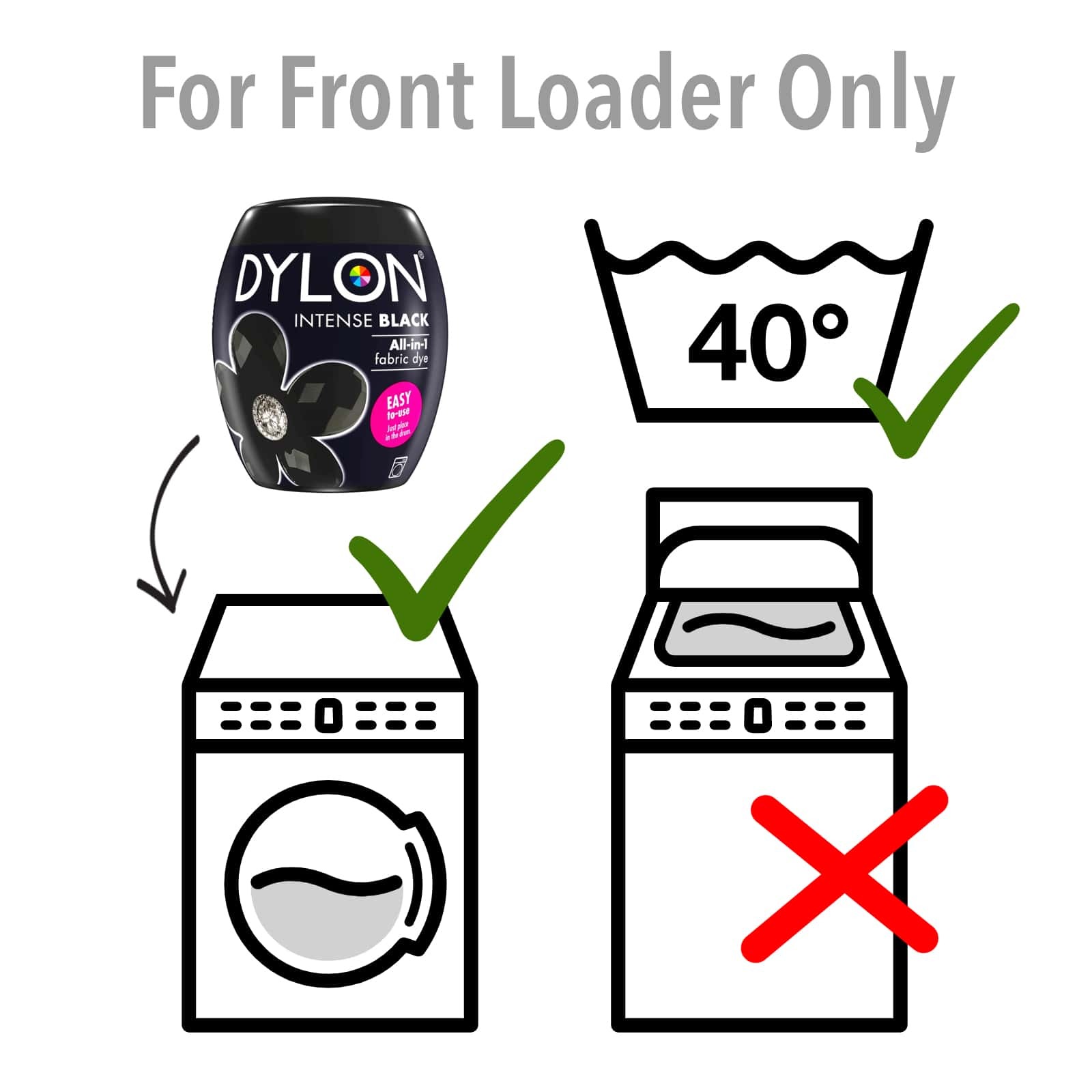 Dylon 350g Intense Black Machine Wash & Dye Fabric Clothes Colour Dye