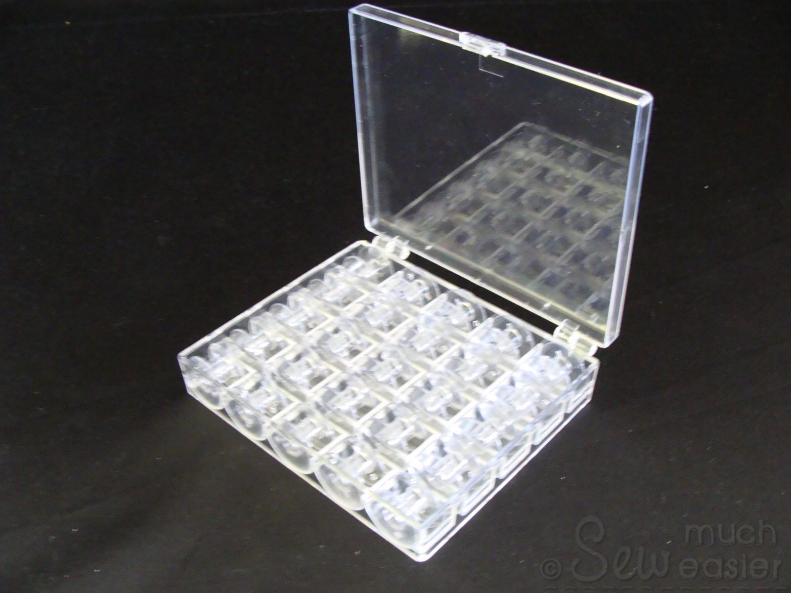 Hemline Clear Bobbin Storage Box With Lid - Holds 25 Sewing Machine Bobbins  - Simpson Advanced Chiropractic & Medical Center