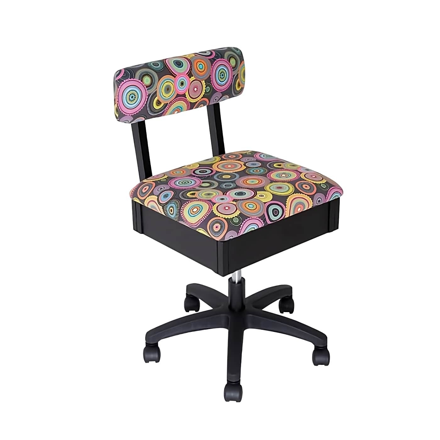 Adjustable Height Sewing Chair with Storage Compartment