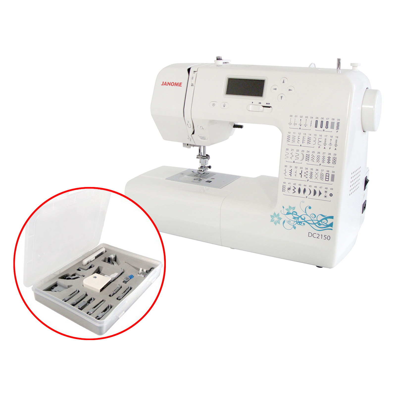 Janome DC2150 + 15-Piece Presser Feet Set