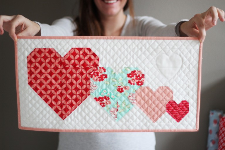 Mini Quilt names "I Heart You"